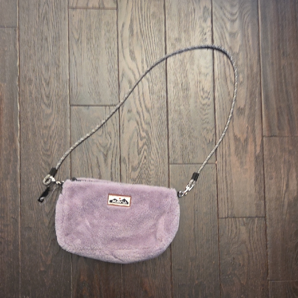 Kavu Gray Fuzzy Crossbody Bag